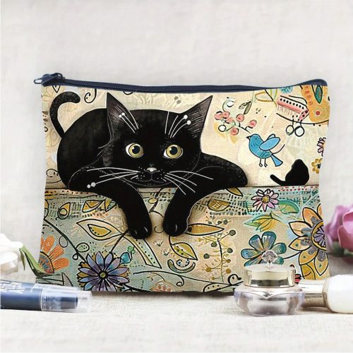 Cica mintás kozmetikai táska