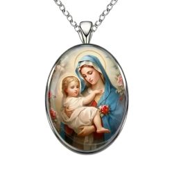 Szűz Mária és a gyermek Jézus medálos nyaklánc