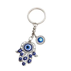 Hamsa kéz Nazar védőkővel kulcstartó