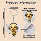 Méhecskés kulcstartó