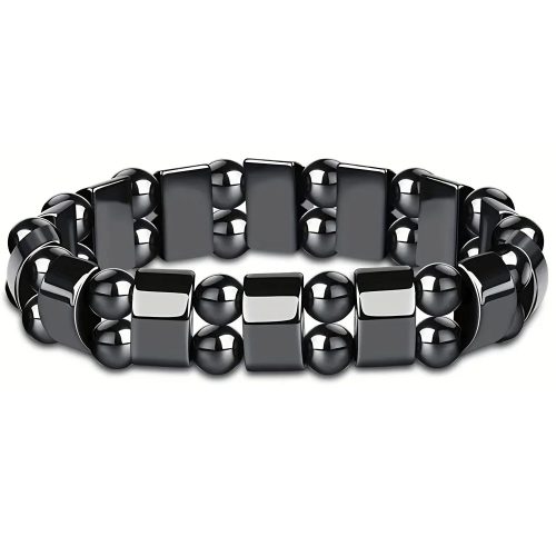 Férfi hematit karkötő – Dupla soros design