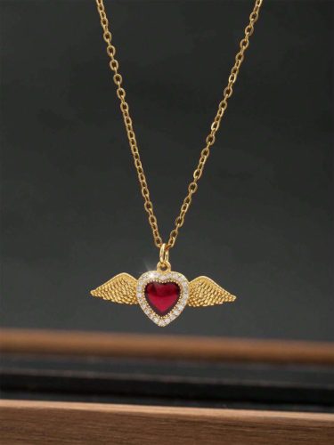 Angyalszárnyas szív nyaklánc