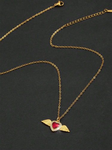 Angyalszárnyas szív nyaklánc