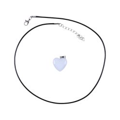 Angyalszív nyaklánc – opálfehér szív medállal