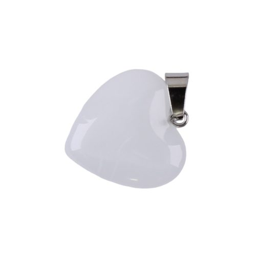 Angyalszív nyaklánc – opálfehér szív medállal