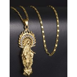 Szűz Mária nyaklánc láng mintával