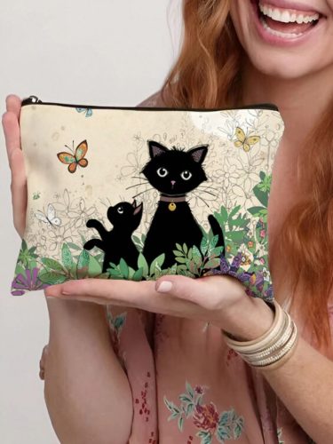 Cica mintás kozmetikai táska