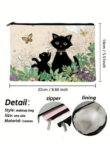 Cica mintás kozmetikai táska