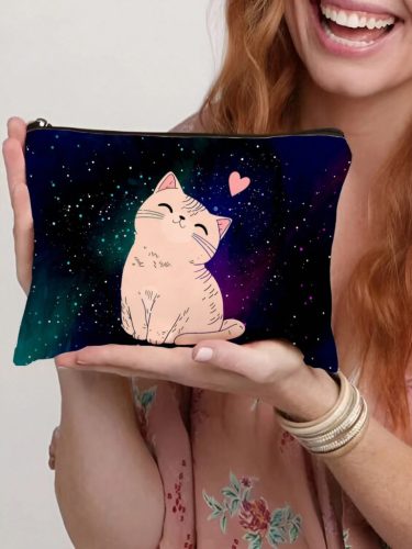 Cica mintás kozmetikai táska