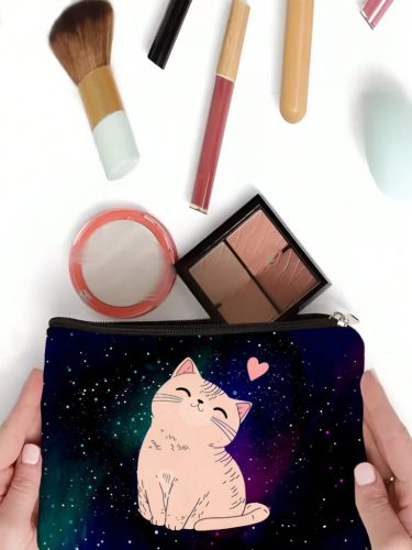 Cica mintás kozmetikai táska