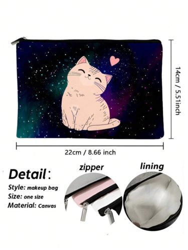 Cica mintás kozmetikai táska