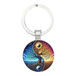 Yin Yang életfa kulcstartó