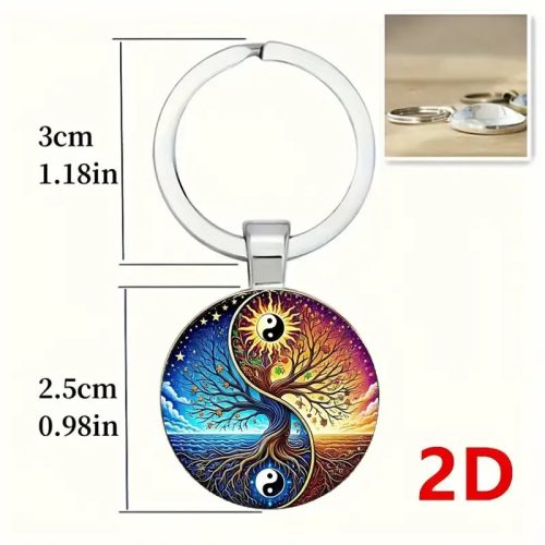 Yin Yang életfa kulcstartó