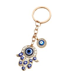Hamsa kéz Nazar védőkővel kulcstartó