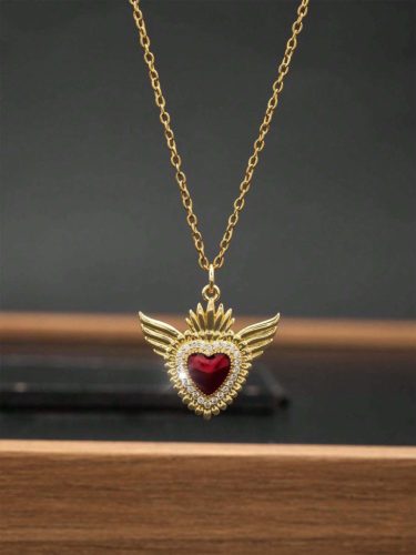Angyalszárnyas szív nyaklánc