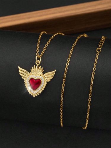 Angyalszárnyas szív nyaklánc