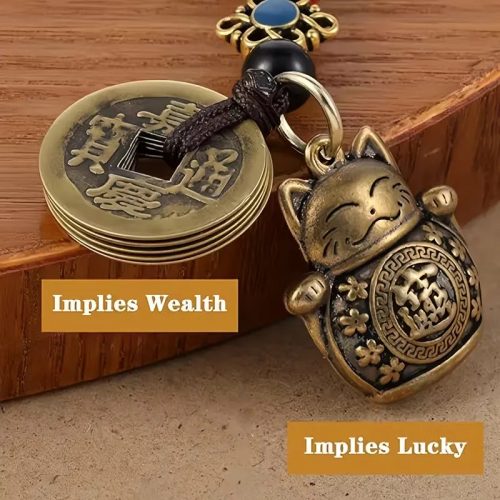 Szerencsemacska kulcstartó