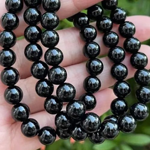 Fekete obszidián karkötő