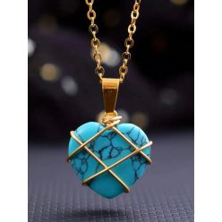 Szív alakú türkiz nyaklánc