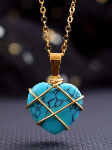 Szív alakú türkiz nyaklánc