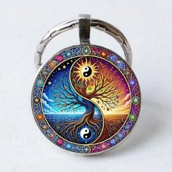 Yin Yang életfa kulcstartó