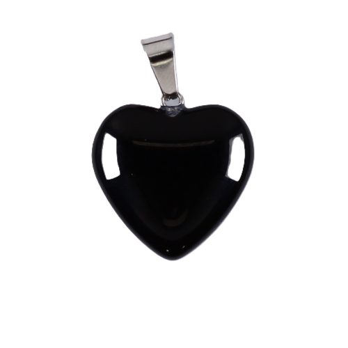 Éjfekete elegancia szív nyaklánc