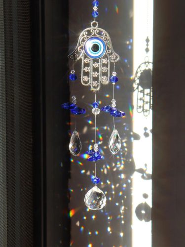 Nazar védelmező kristály függő Hamsa kézzel