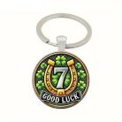 Szerencse kulcstartó négylevelű lóherével