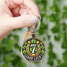 Szerencse kulcstartó négylevelű lóherével