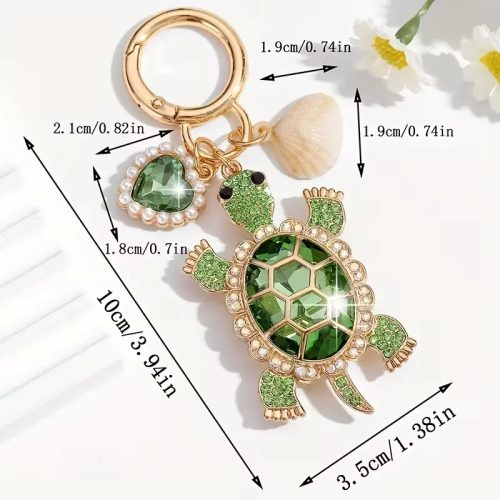 Rózsaszín teknősös kulcstartó