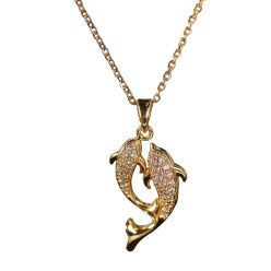 Delfin és koi medálos nyaklánc