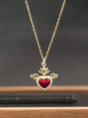 Angyalszárnyas szív nyaklánc