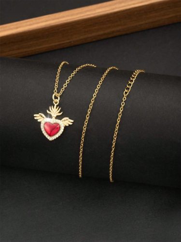 Angyalszárnyas szív nyaklánc