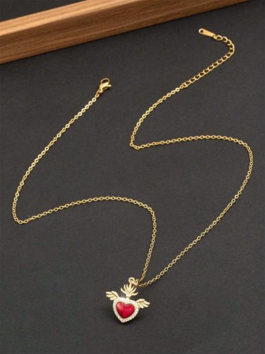 Angyalszárnyas szív nyaklánc